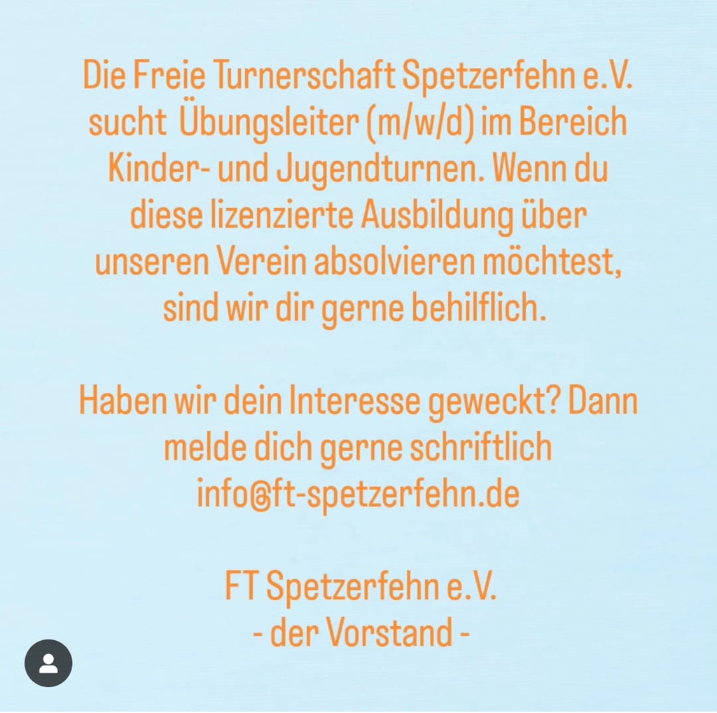Übungsleiter gesucht